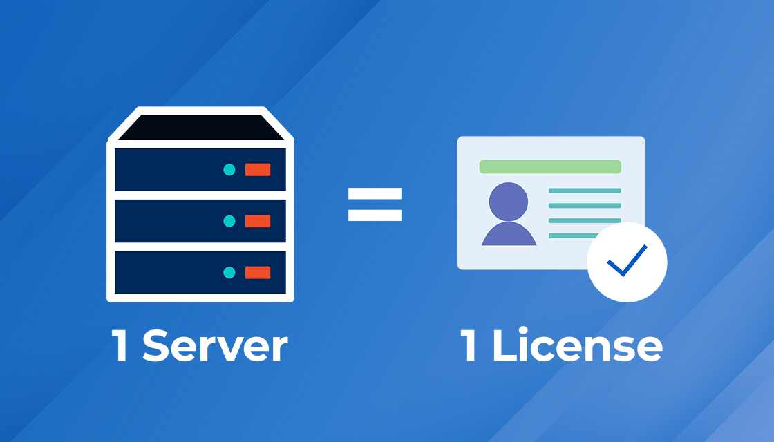1サーバーにつき1ライセンスを表すイラスト